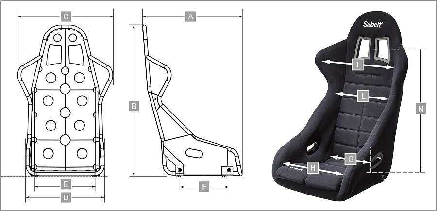 Sabelt レーシングシート RACER DUO サイズ表