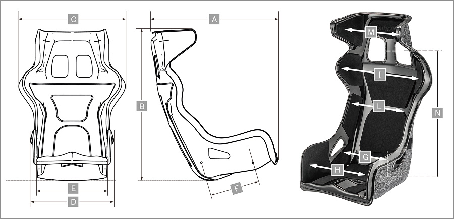 Sabelt レーシングシート X-PAD RALLYCROSS サイズ表